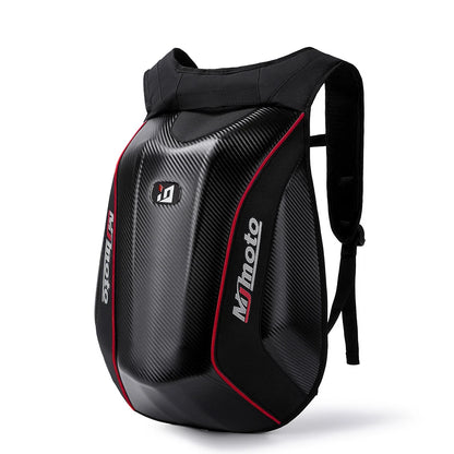 Carbon Fiber Motorcycle Backpack – Hard Shell Waterproof Helmet Bag