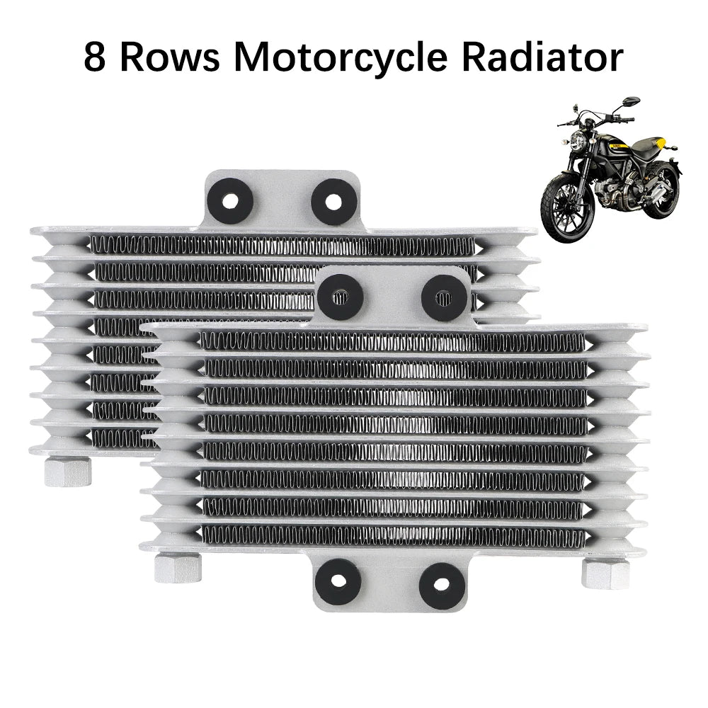 8-Row Transmission Radiator Oil Cooler – Aluminum Alloy Condenser for Motorcycle, ATV, Moto, Engine Cooling System