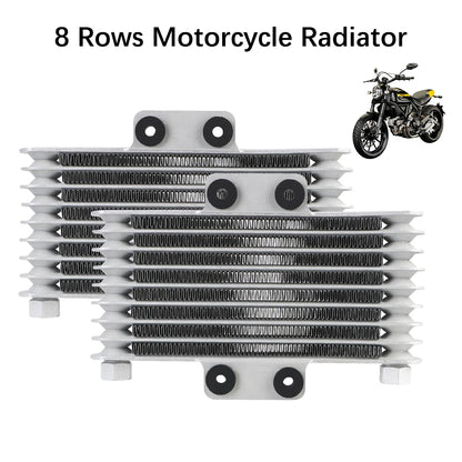 8-Row Transmission Radiator Oil Cooler – Aluminum Alloy Condenser for Motorcycle, ATV, Moto, Engine Cooling System