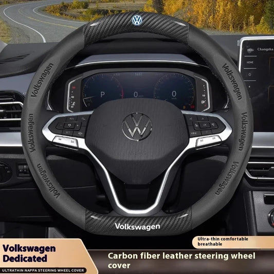 Carbon fiber Leather Car Steering Wheel Cover