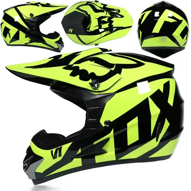 Motorcycle Downhill Full Face Helmet with Goggles – Motocross / MTB / Off-Road