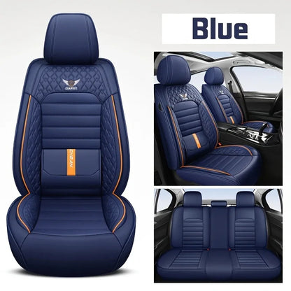 5 Seat Full Set Breathable Napa Leather Car Seat Cover – Luxury Fitted, Ergonomic Design with Fixed Lumbar Support