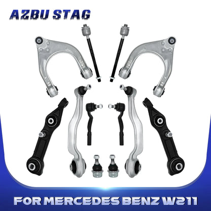 Front Lower & Upper Control Arm with Ball Joint 12-Piece Set for Mercedes-Benz W211 CLS550 CLS63 AMG E320 E55 E63 2003-2009