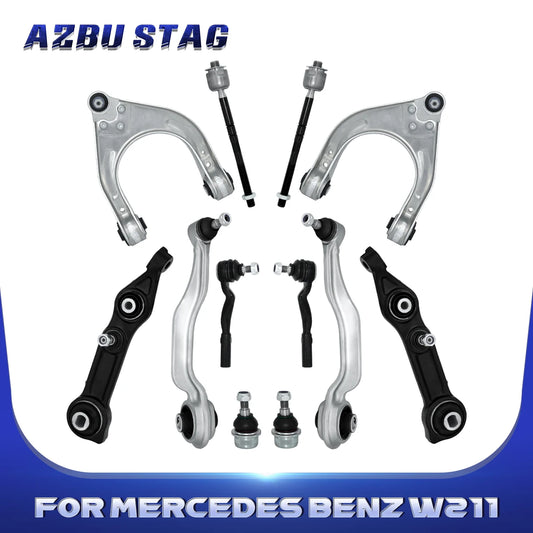 Front Lower & Upper Control Arm with Ball Joint 12-Piece Set for Mercedes-Benz W211 CLS550 CLS63 AMG E320 E55 E63 2003-2009