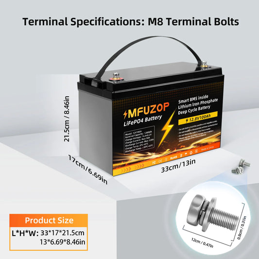 Lithium 12V 100Ah Rechargeable Battery