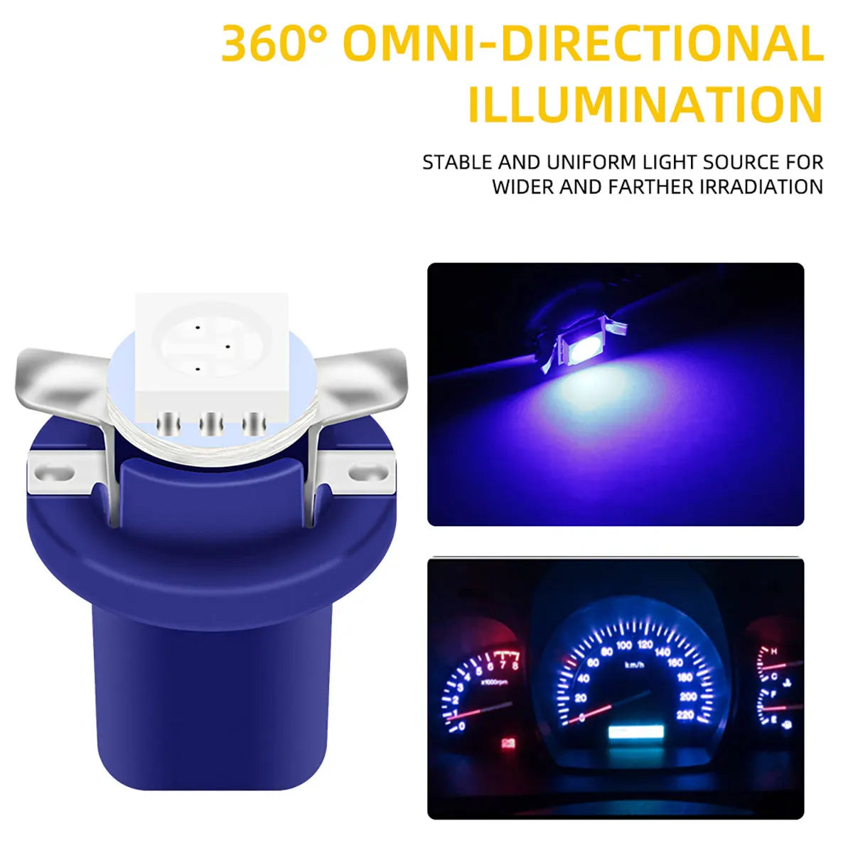 10PCS T5 B8.5D 1SMD LED Dashboard & Interior Bulbs