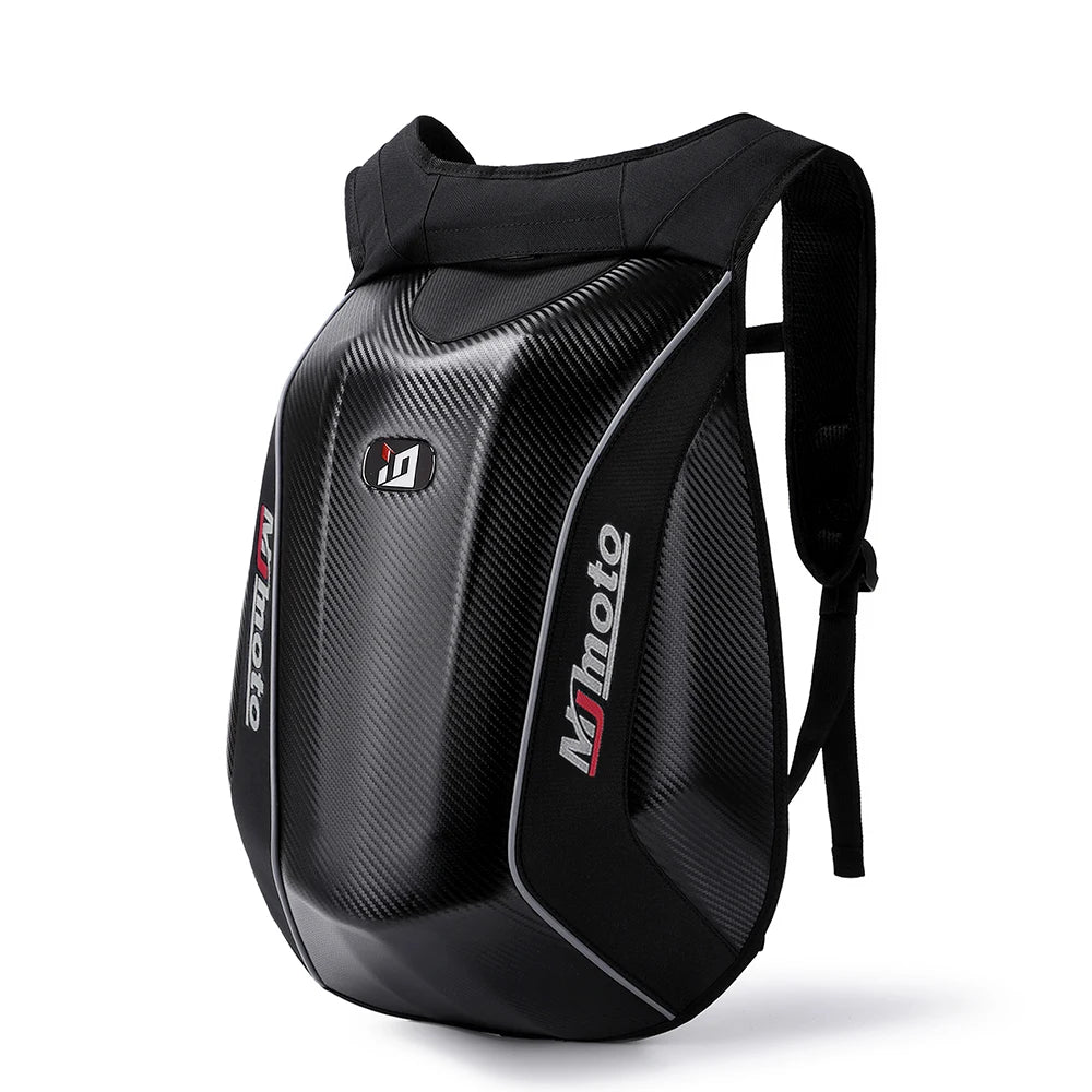 Carbon Fiber Motorcycle Backpack – Hard Shell Waterproof Helmet Bag