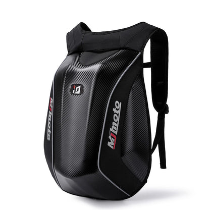 Carbon Fiber Motorcycle Backpack – Hard Shell Waterproof Helmet Bag