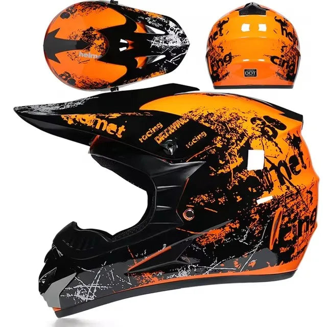 Motorcycle Downhill Full Face Helmet with Goggles – Motocross / MTB / Off-Road