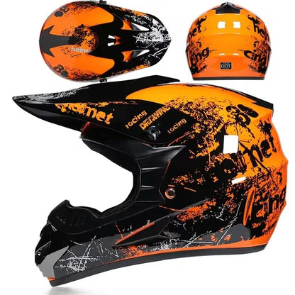 Motorcycle Downhill Full Face Helmet with Goggles – Motocross / MTB / Off-Road