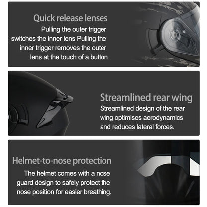 High-Quality DOT Motorcycle Helmet – Four Seasons Modular Flip-Up Motocross Racing Helmet