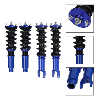 Coilovers Suspension Kit for Honda Civic 1996-2000 – Adjustable Height Spring Shock Absorbers – Complete Assemblies (Red/Blue/Gold)