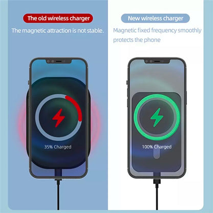Wireless Magnetic Charger Phone Holder – 15W Fast Charging, Strong Magnet Mount