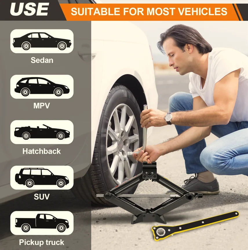 2 Ton Scissor Jack with Wrench