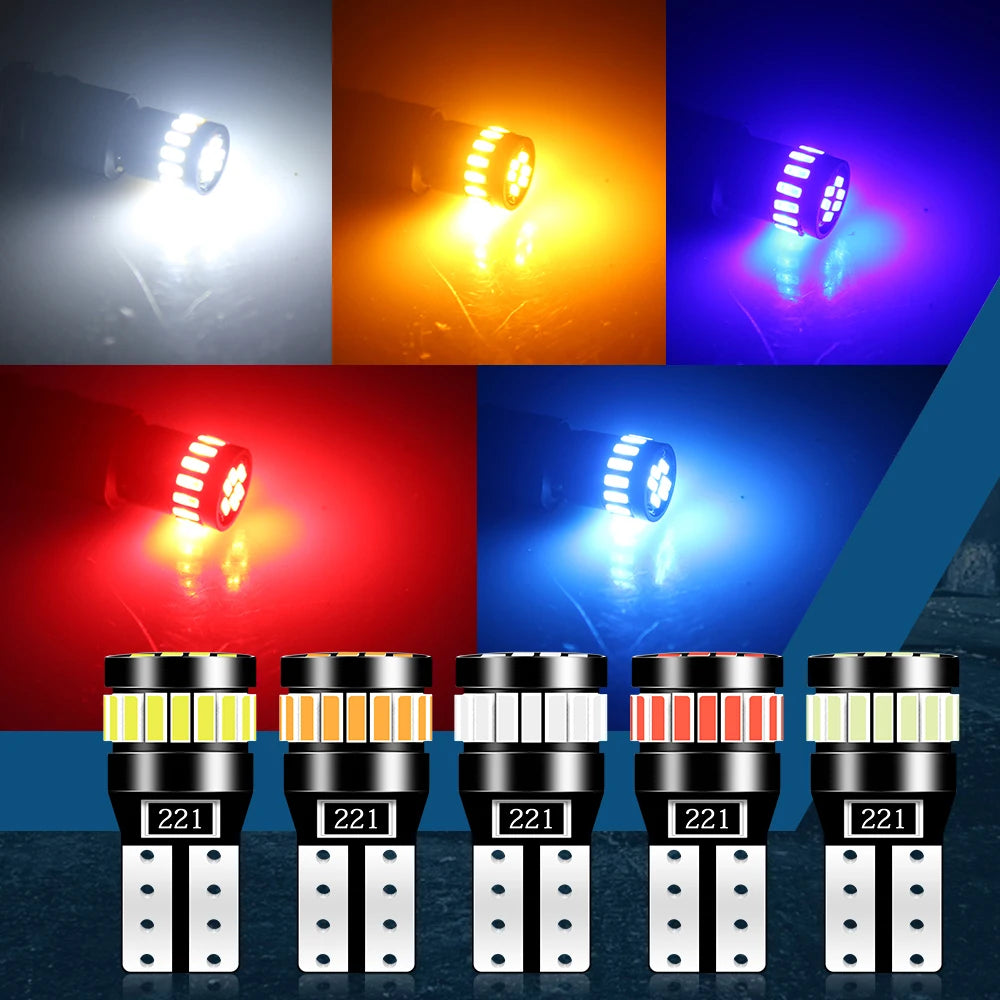 2PCS T10 W5W 24LED Canbus No Error Bulbs – 194 168 5W5 12V Super Bright White