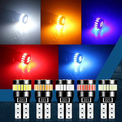 2PCS T10 W5W 24LED Canbus No Error Bulbs – 194 168 5W5 12V Super Bright White