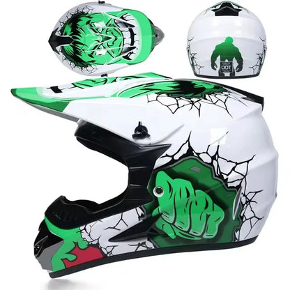Motorcycle Downhill Full Face Helmet with Goggles – Motocross / MTB / Off-Road