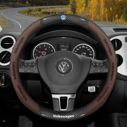 Carbon fiber Leather Car Steering Wheel Cover
