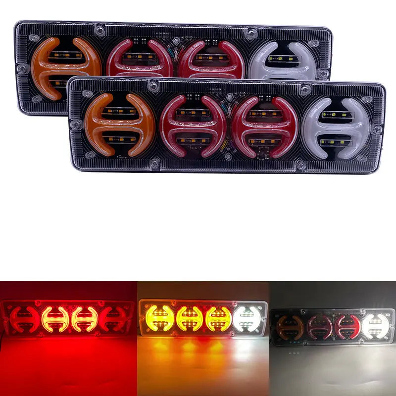2Pcs 12V/24V LED Tail Lights for Trailers, Trucks, Buses