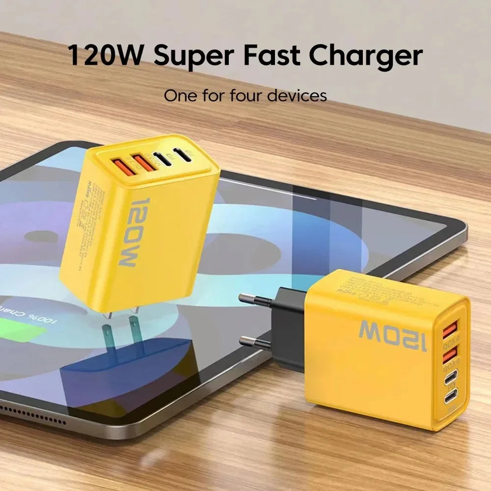 4 Ports USB C  Fast Charger Adapter