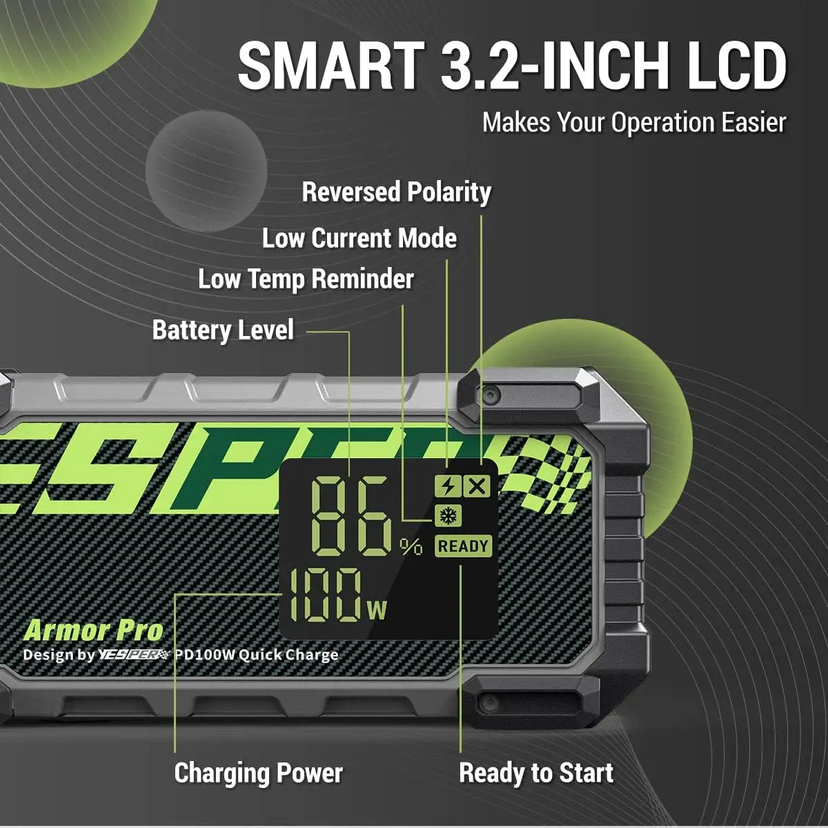 Car Battery Jump Starter 2500A Peak, 240Wh Portable Car Battery Charger & Power Bank