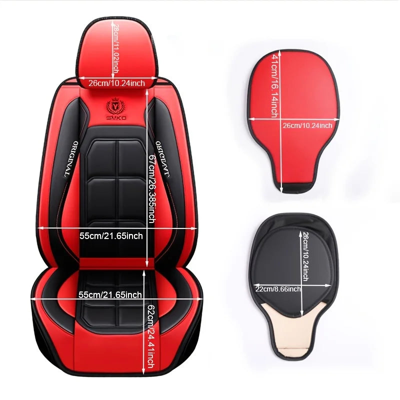 All-Inclusive Full Leather Car Seat Cushion – Universal Driver or Passenger Seat Cover, All-Season Pad