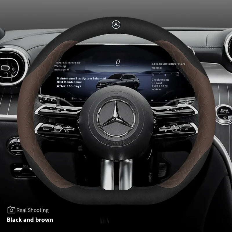 Leather Suede Steering Wheel Cover – Non-Slip & Comfortable