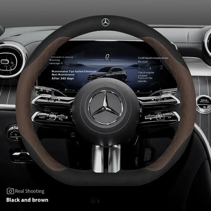 Leather Suede Steering Wheel Cover – Non-Slip & Comfortable