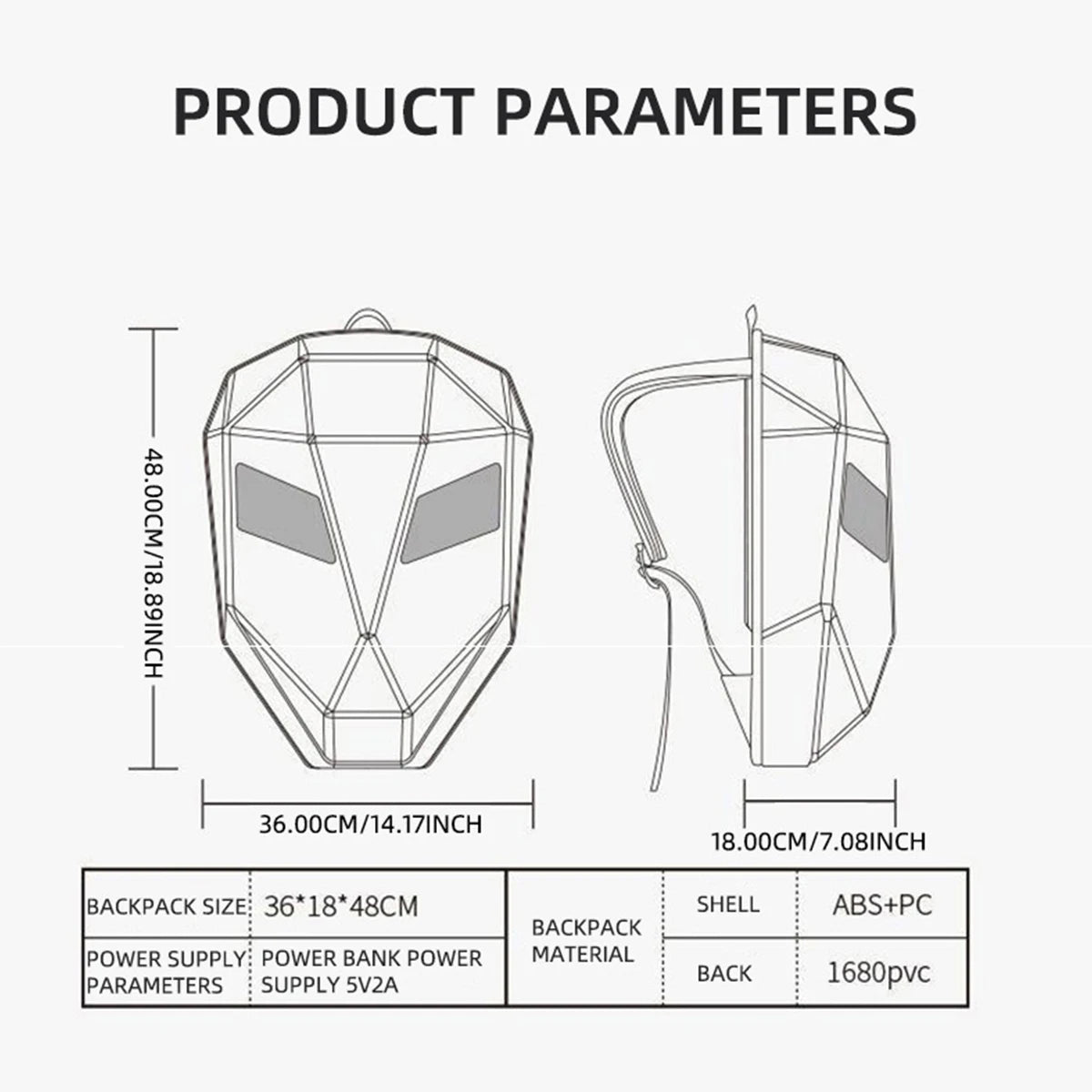 Motorcycle LED Screen Display Cycling Bag – Dynamic Eye Hard Shell Backpack