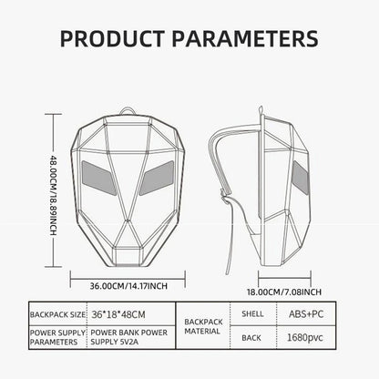 Motorcycle LED Screen Display Cycling Bag – Dynamic Eye Hard Shell Backpack