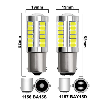 2/4/8PCS LED Car Bulbs – 1156/P21W & 1157/P21/5W – 12V 7000K