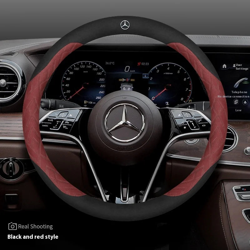 Leather Suede Steering Wheel Cover – Non-Slip & Comfortable