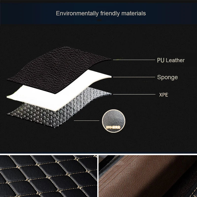 5Pcs Universal PU Leather Car Floor Mats – Waterproof Auto Foot Pad Protector Set