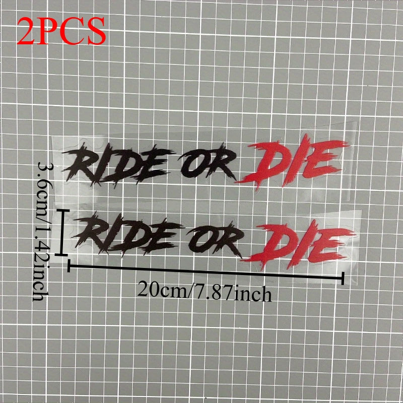 2PCS Ride or Die Motorcycle Helmet Stickers