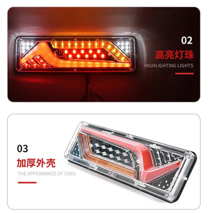 2Pcs 12V/24V LED Tail Lights for Trailers, Trucks, Buses