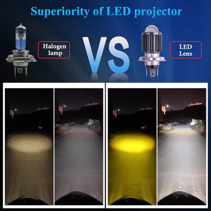1pc Motorcycle Headlight BA20D H4 LED Bulbs