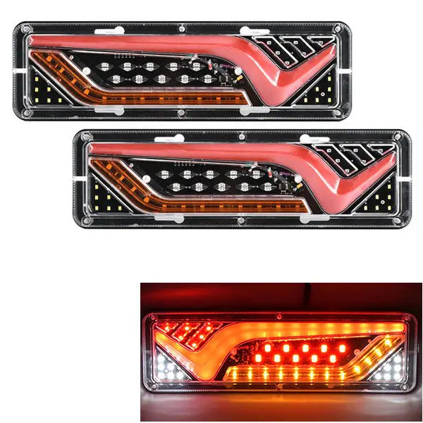 2Pcs 12V/24V LED Tail Lights for Trailers, Trucks, Buses