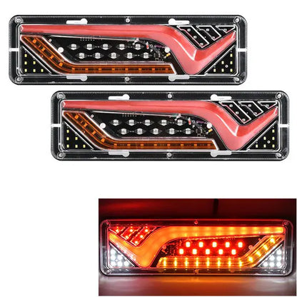 2Pcs 12V/24V LED Tail Lights for Trailers, Trucks, Buses