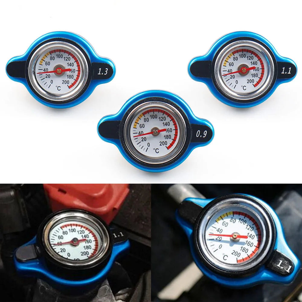 Small & Big Head Radiator Thermostat Cap – Water Tank Cover with Temperature Gauge, 0.9BAR / 1.1BAR / 1.3BAR