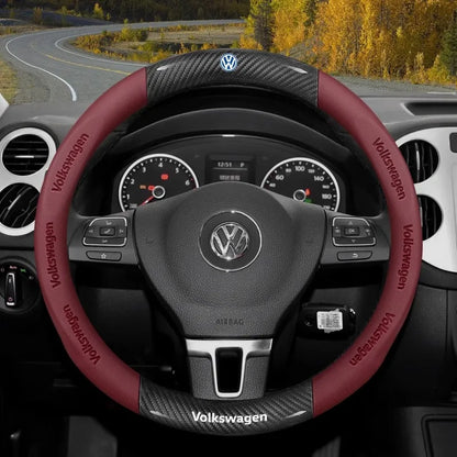 Carbon fiber Leather Car Steering Wheel Cover