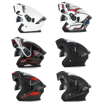 High-Quality DOT Motorcycle Helmet – Four Seasons Modular Flip-Up Motocross Racing Helmet