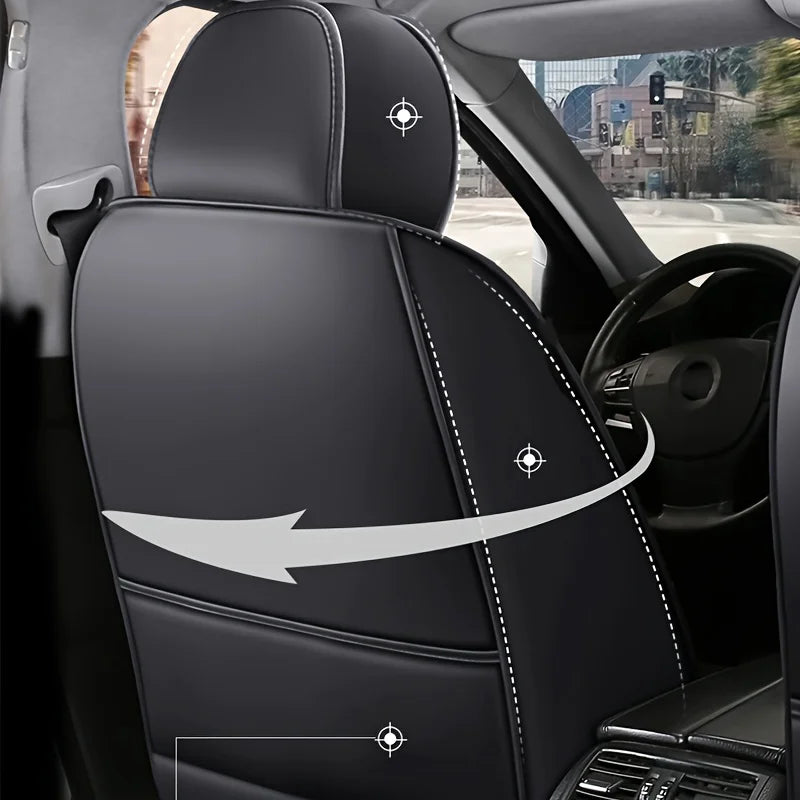 All-Inclusive Full Leather Car Seat Cushion – Universal Driver or Passenger Seat Cover, All-Season Pad