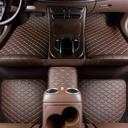 5Pcs Universal PU Leather Car Floor Mats – Waterproof Auto Foot Pad Protector Set
