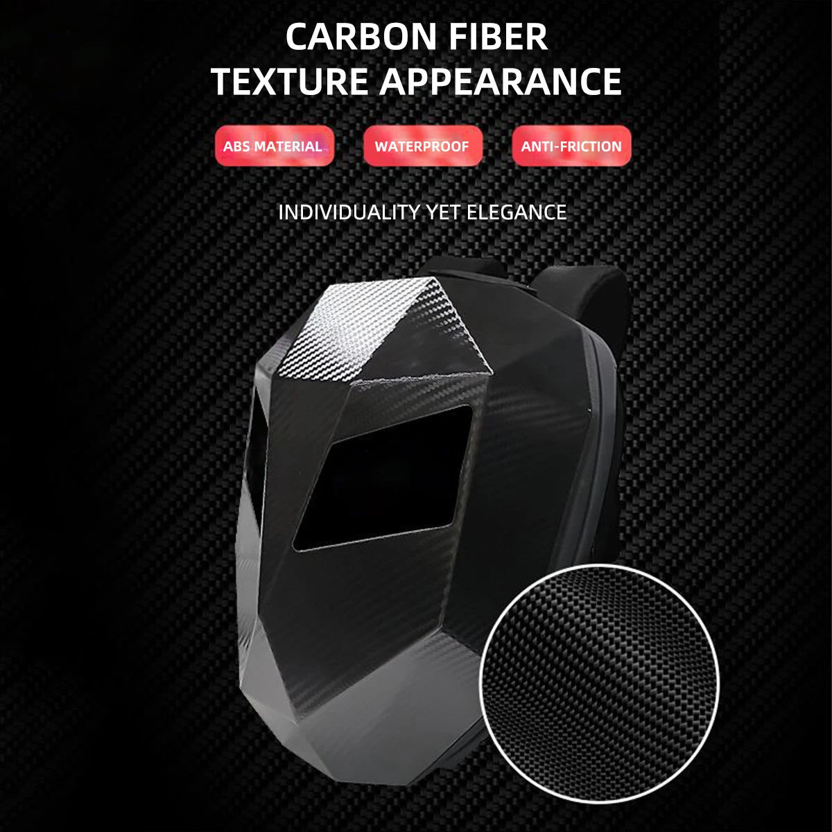 Motorcycle LED Screen Display Cycling Bag – Dynamic Eye Hard Shell Backpack