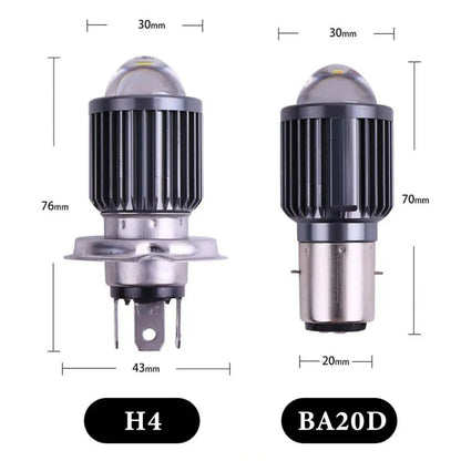 1pc Motorcycle Headlight BA20D H4 LED Bulbs