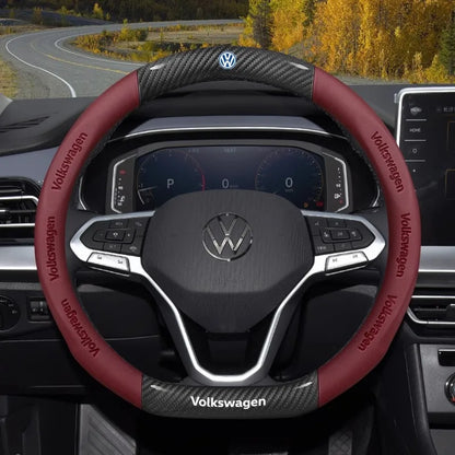 Carbon fiber Leather Car Steering Wheel Cover