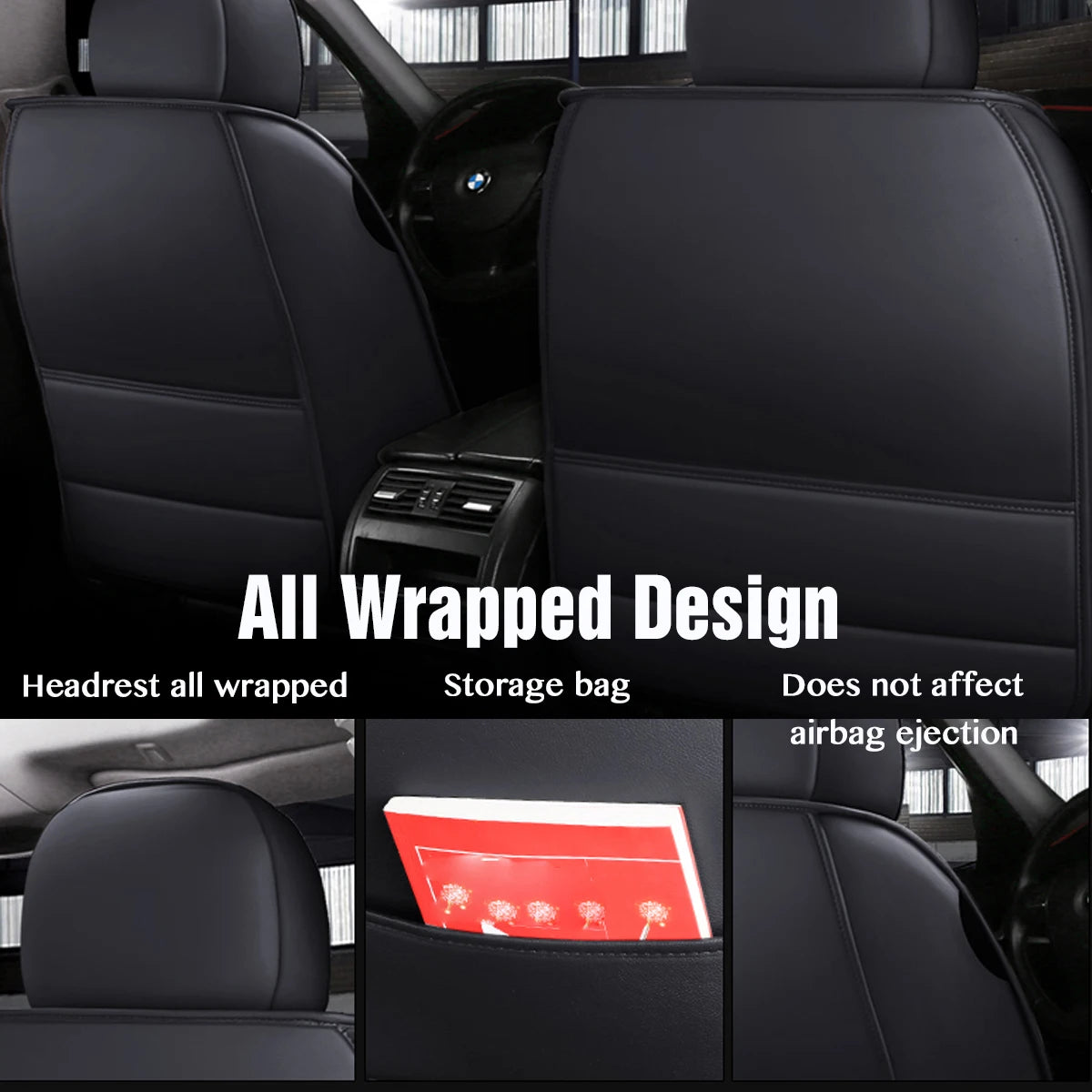 5-Seat PU Leather Full Set Car Seat Covers – Universal Fit for Cars, SUVs & Trucks