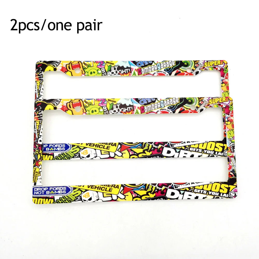 1 Pair(2pcs) JDM Racing Style License Plate Frame