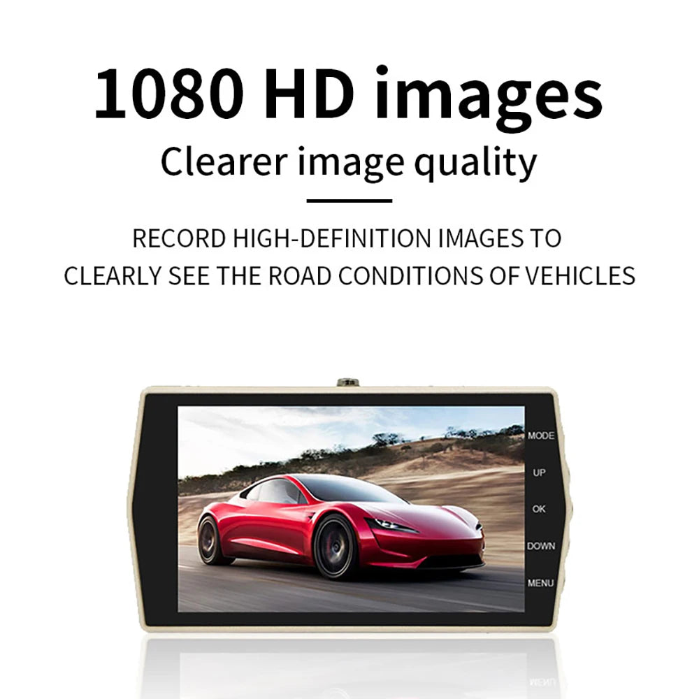 Car DVR 4.0 Dual Lens Rear View Dash Cam