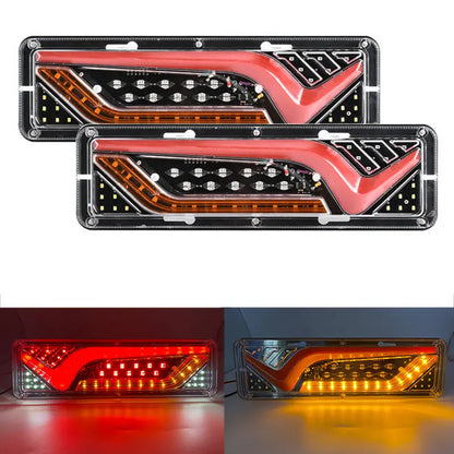 2Pcs 12V/24V LED Tail Lights for Trailers, Trucks, Buses